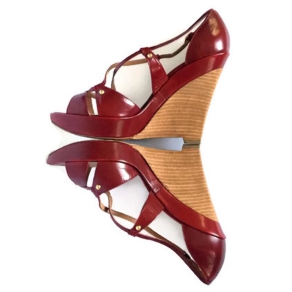 MaxMara 'Lara' Red Wedges Size 39 IT/9 US - Picture 6 of 8